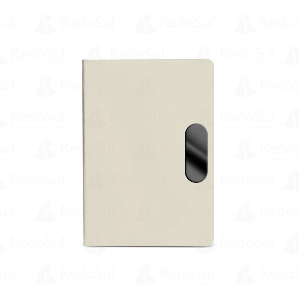 Caderno em PU com placa em metal
